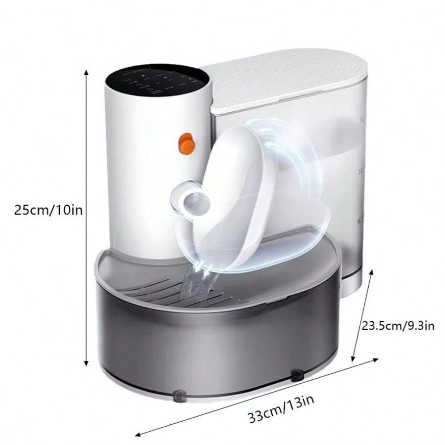 Booteely 1pc Smart Pet Water Fountain With Stainless Steel Water Bowl, Automatic Small Dog Water Fountain, Wireless Cat Water Fountain With Self-Filling Water Bowl, Cat Water Dispenser No Filter, Rech