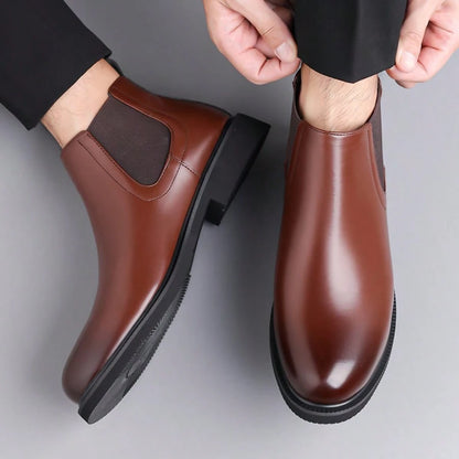 Boots For Men, Retro Chelsea Boots Casual Vintage Fashion Black Boots Slip On Vintage British Style All-Match Short Boots, New High-Top Motorcycle Boots, Versatile Casual Shoes, Korean Style, British