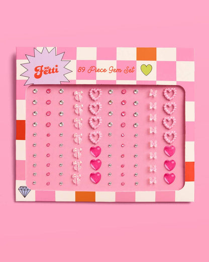 Bow And Heart Face Gems | Pink Pearls, Crystal Stickers