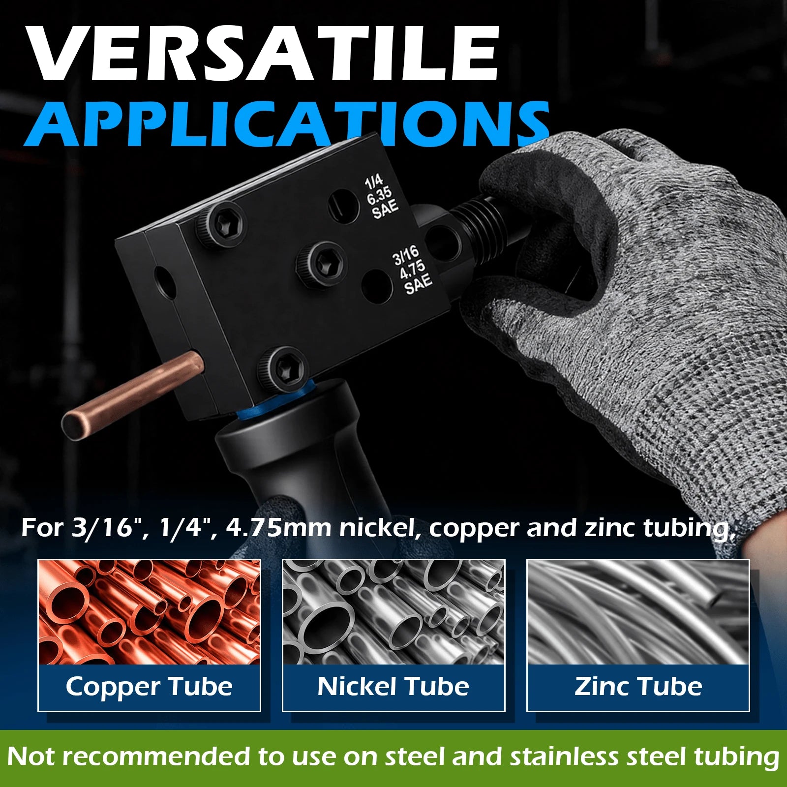 Brake Pipe Expansion Kit, 3/16 Inch And 1/4 Inch SAE Dual Torch Tools, Used For Brake Pipelines, Can Make Single And Double And Bubble Torches, Used For Vehicle Braking And Hydraulic Pipelines