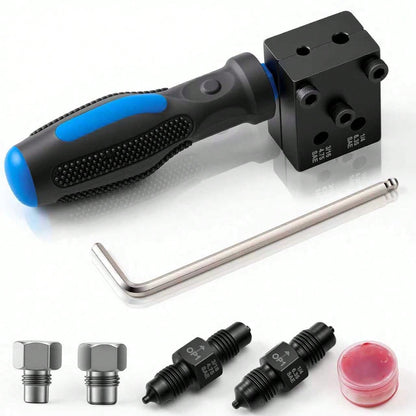 Brake Pipe Expansion Kit, 3/16 Inch And 1/4 Inch SAE Dual Torch Tools, Used For Brake Pipelines, Can Make Single And Double And Bubble Torches, Used For Vehicle Braking And Hydraulic Pipelines