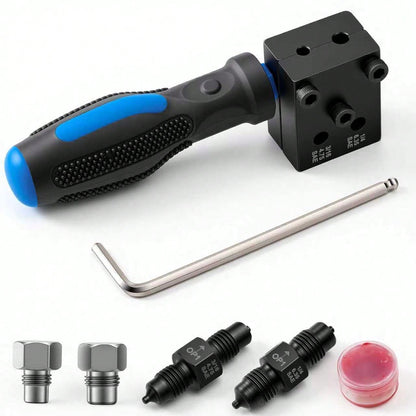 Brake Pipe Expansion Kit, 3/16 Inch And 1/4 Inch SAE Dual Torch Tools, Used For Brake Pipelines, Can Make Single And Double And Bubble Torches, Used For Vehicle Braking And Hydraulic Pipelines