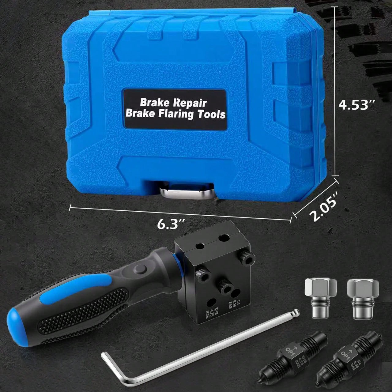 Brake Pipe Expansion Kit, 3/16 Inch And 1/4 Inch SAE Dual Torch Tools, Used For Brake Pipelines, Can Make Single And Double And Bubble Torches, Used For Vehicle Braking And Hydraulic Pipelines