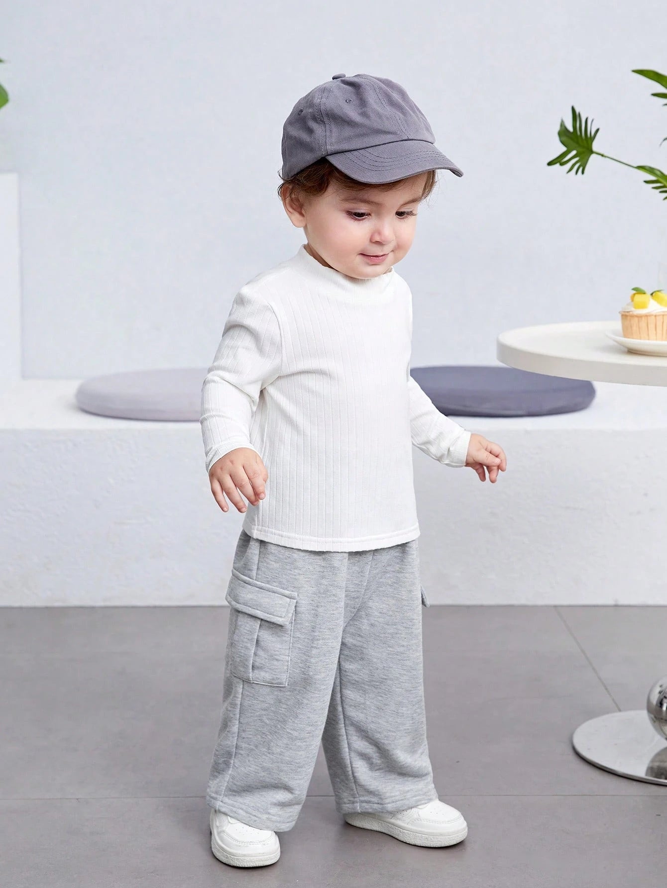 Bubblio Baby Boy/Girl Casual Korean-Style Knitted Sweatpants With Pockets, Loose Fit