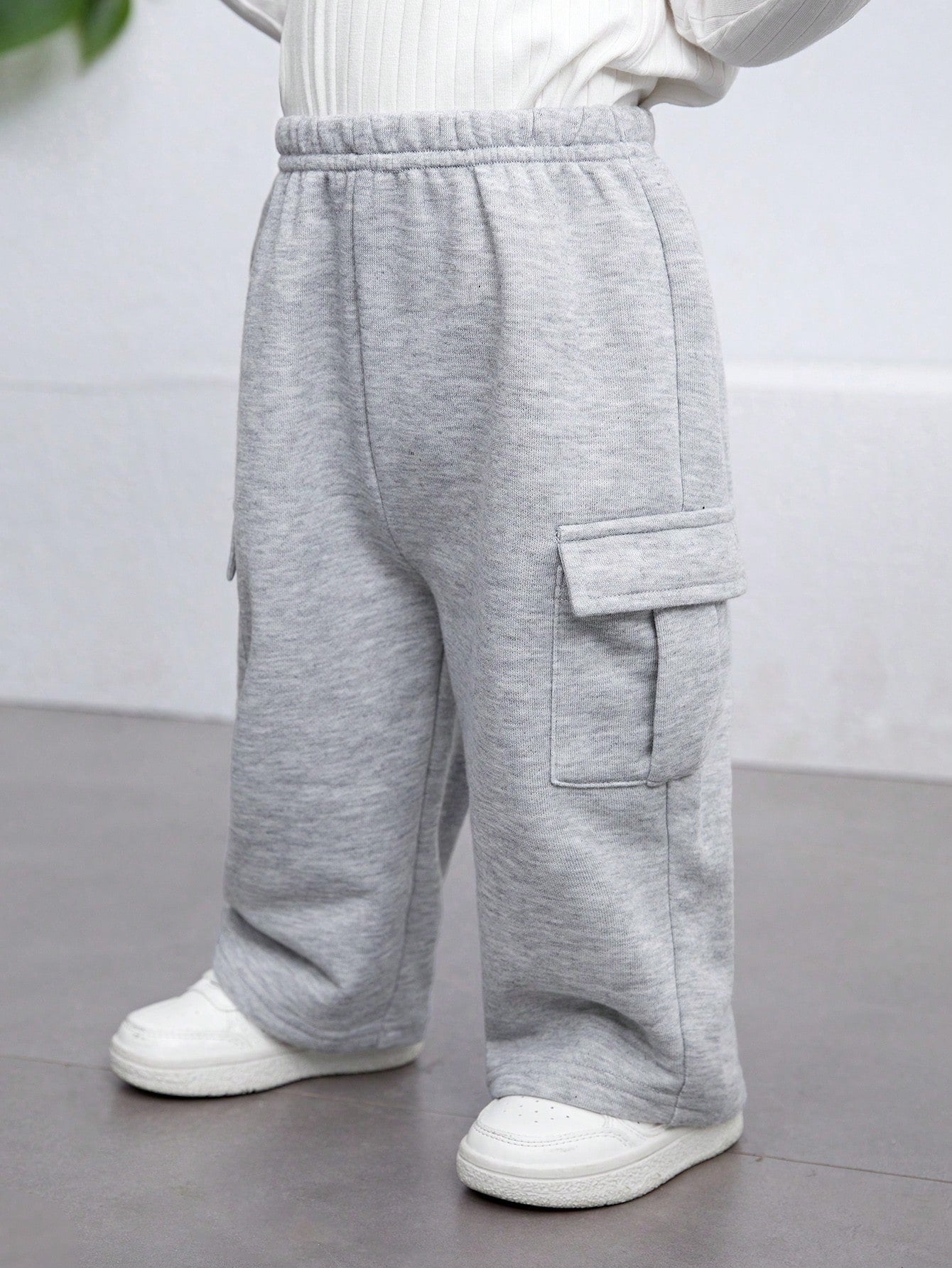 Bubblio Baby Boy/Girl Casual Korean-Style Knitted Sweatpants With Pockets, Loose Fit
