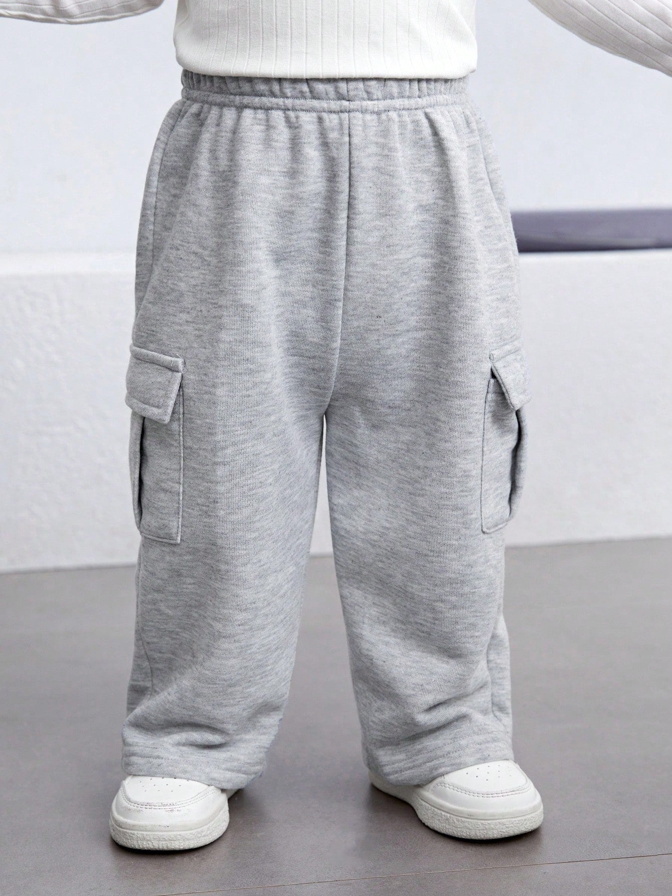 Bubblio Baby Boy/Girl Casual Korean-Style Knitted Sweatpants With Pockets, Loose Fit