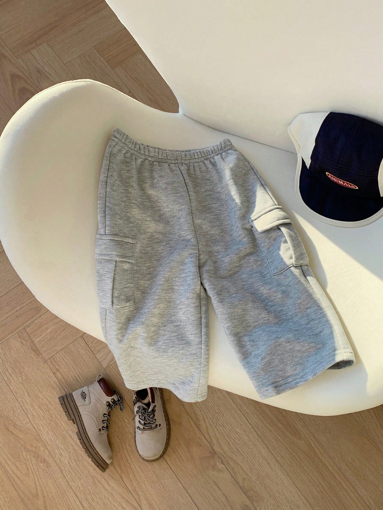 Bubblio Baby Boy/Girl Casual Korean-Style Knitted Sweatpants With Pockets, Loose Fit