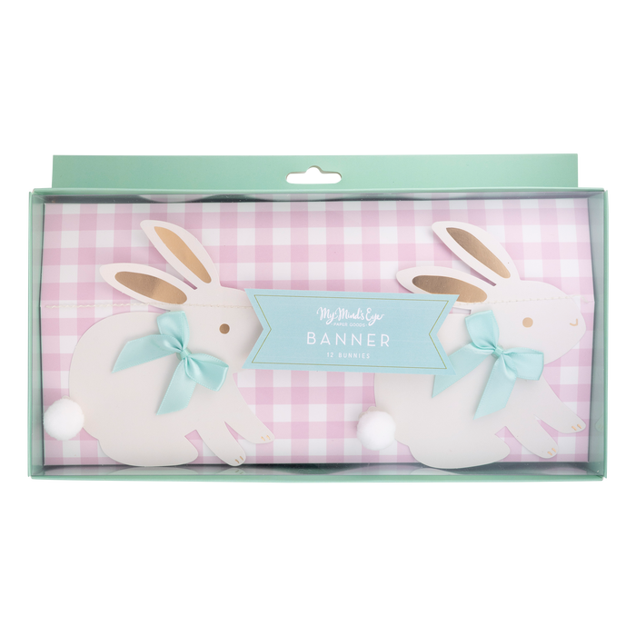 Bunnies with Ribbon Bows Banner