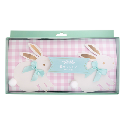 Bunnies with Ribbon Bows Banner