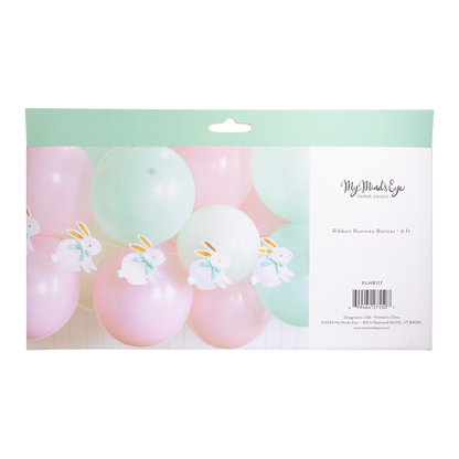 Bunnies with Ribbon Bows Banner