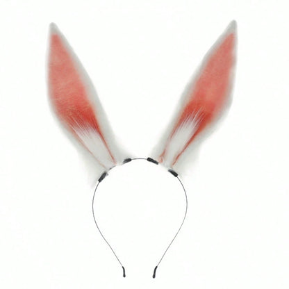 Bunny Ears Headband For Adults Plush Halloween Headpiece Creative Hair Accessories For Cosplay Party Costume