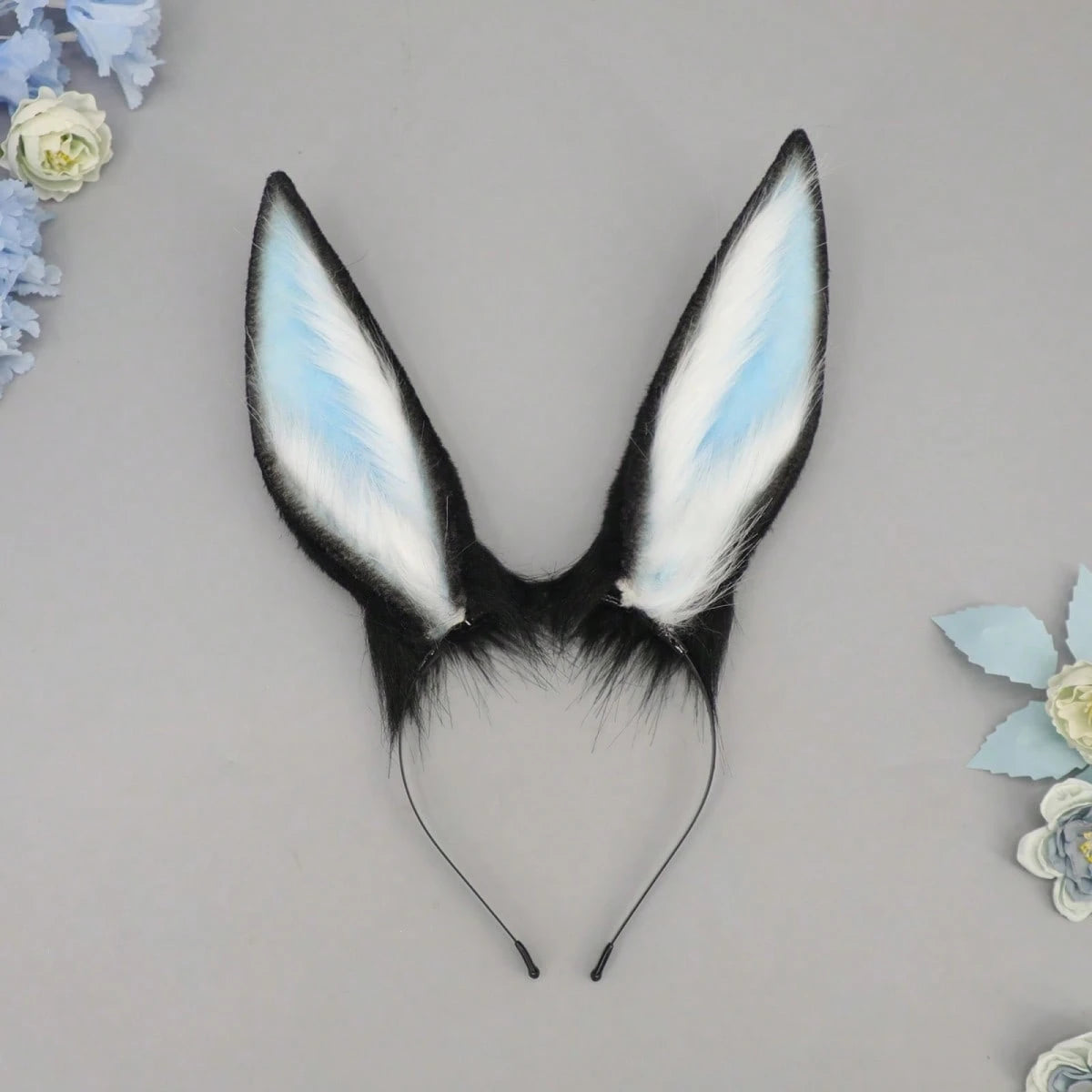 Bunny Ears Headband For Adults Plush Halloween Headpiece Creative Hair Accessories For Cosplay Party Costume