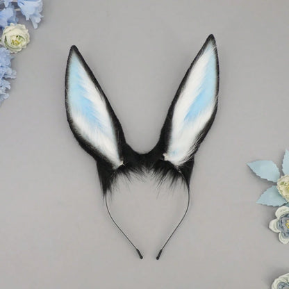 Bunny Ears Headband For Adults Plush Halloween Headpiece Creative Hair Accessories For Cosplay Party Costume