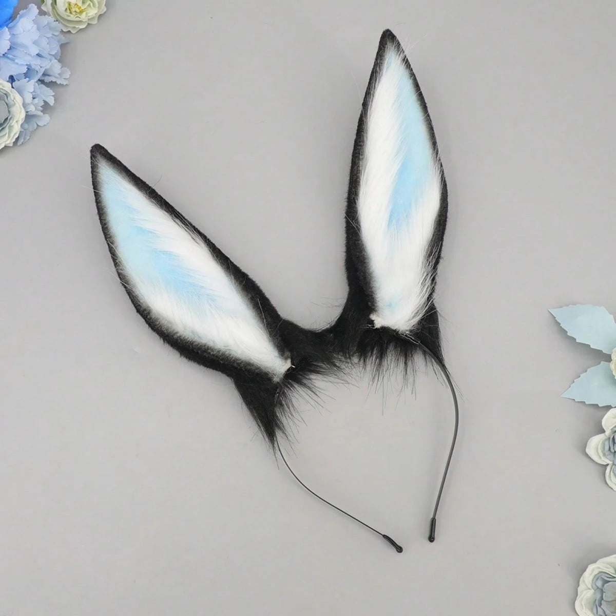 Bunny Ears Headband For Adults Plush Halloween Headpiece Creative Hair Accessories For Cosplay Party Costume