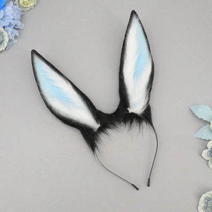 Bunny Ears Headband For Adults Plush Halloween Headpiece Creative Hair Accessories For Cosplay Party Costume