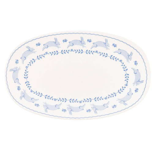 Bunny Oval Bamboo Tray