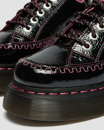 Buzz 5-Eye Distressed Patent Leather Shoes