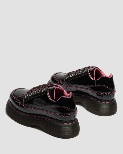 Buzz 5-Eye Distressed Patent Leather Shoes