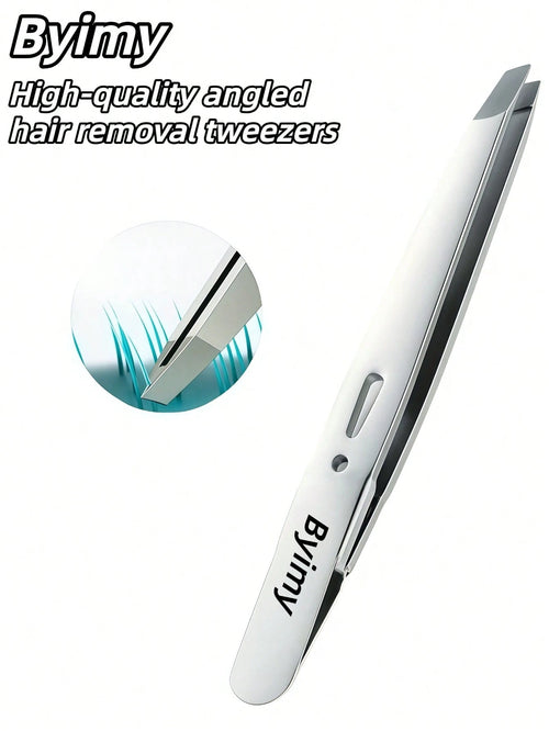 Byimy Brand Stainless Steel Professional Eyebrow Clip, High Eyebrow Clip, Oblique Small Tweezers, Universal Hair Removal Pliers, Tweezers, Hair Removal Tweezers, Eyelash Extension Tools