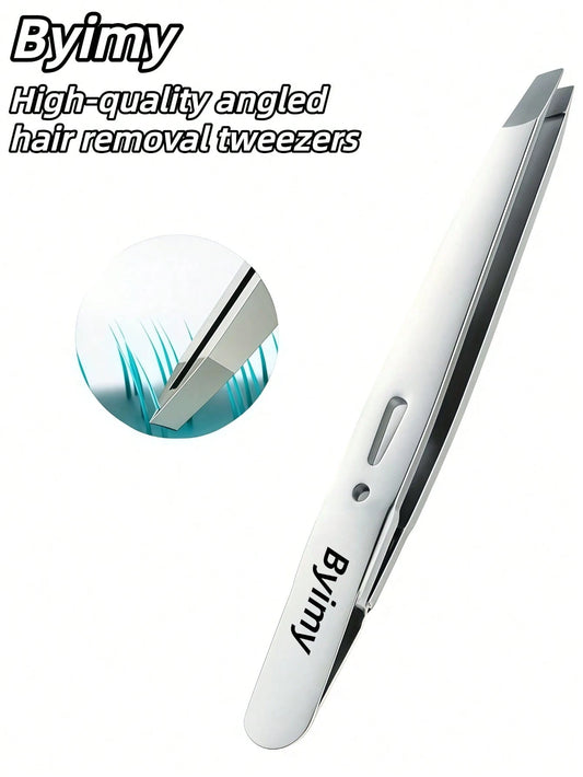 Byimy Brand Stainless Steel Professional Eyebrow Clip, High Eyebrow Clip, Oblique Small Tweezers, Universal Hair Removal Pliers, Tweezers, Hair Removal Tweezers, Eyelash Extension Tools