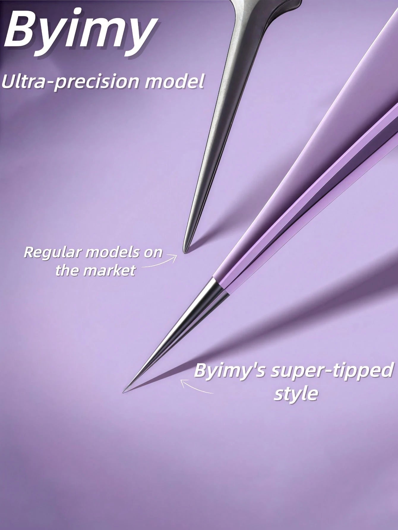 Byimy Brand Super Fine Tip Blackhead Remover Tweezers, Makeup Eyebrow Grooming Beauty Tool, Eyelash Extension Tweezer Hair Removal