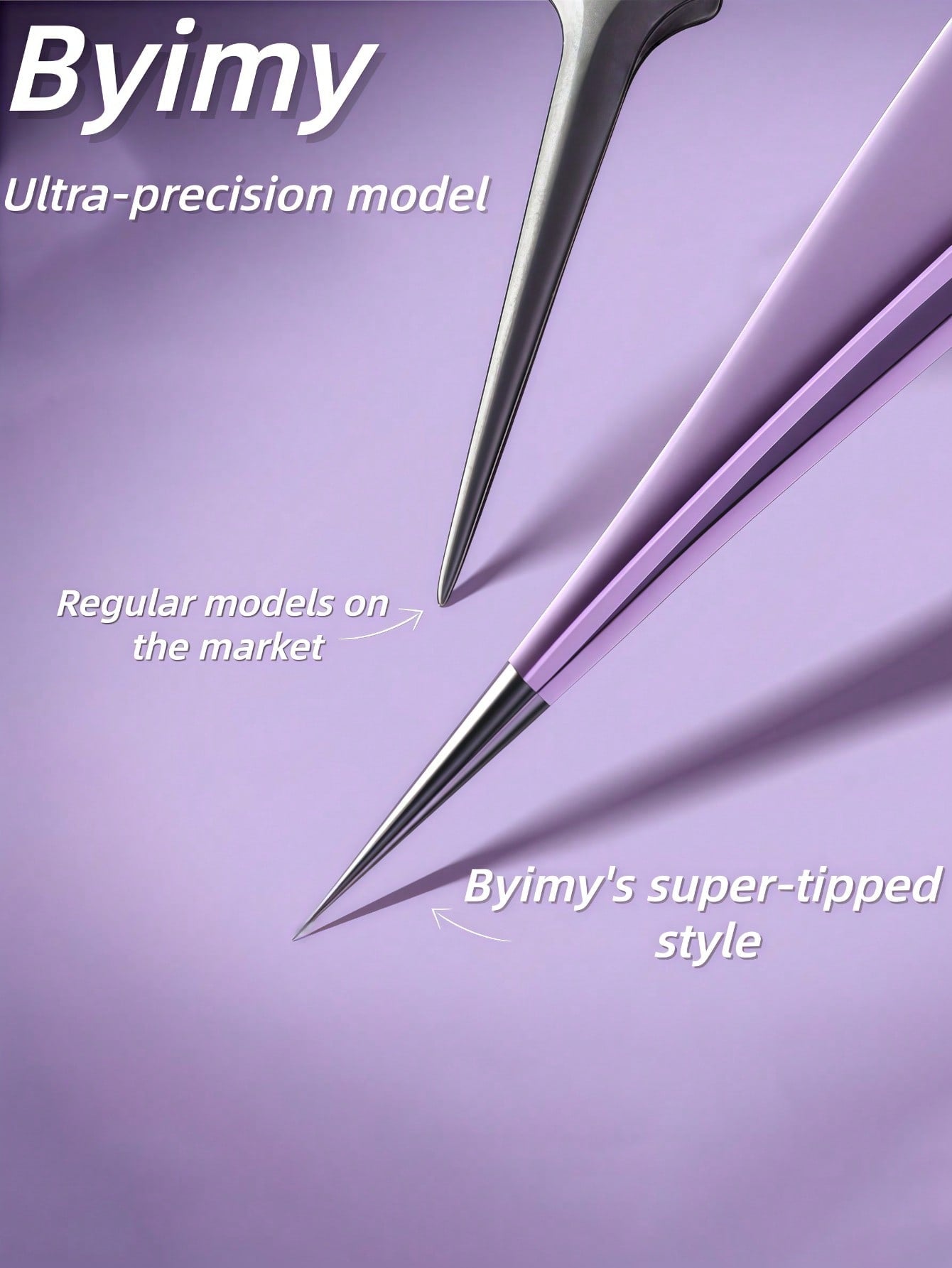 Byimy Brand Super Fine Tip Blackhead Remover Tweezers, Makeup Eyebrow Grooming Beauty Tool, Eyelash Extension Tweezer Hair Removal