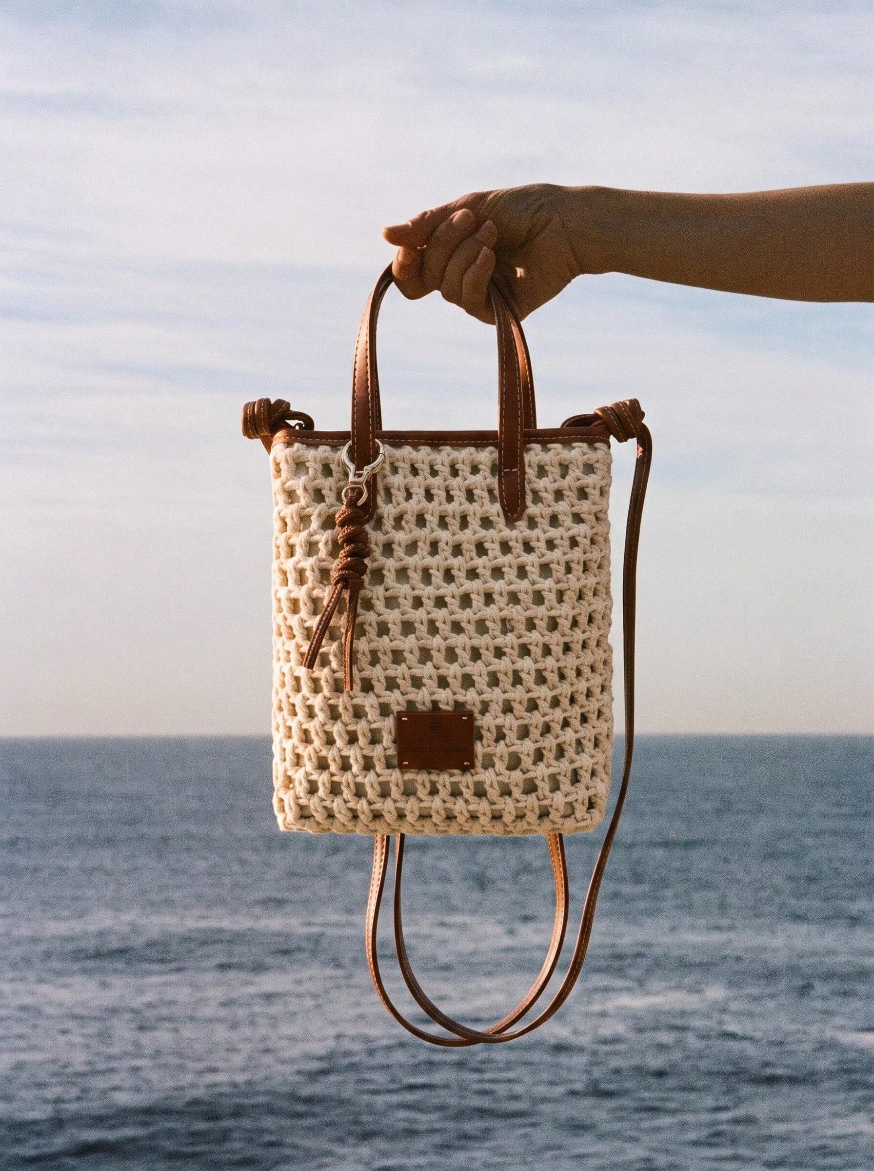CAJUNI Women's Summer Woven French Fries Bucket Bag, Handbag, Shoulder Bag & Crossbody Bag