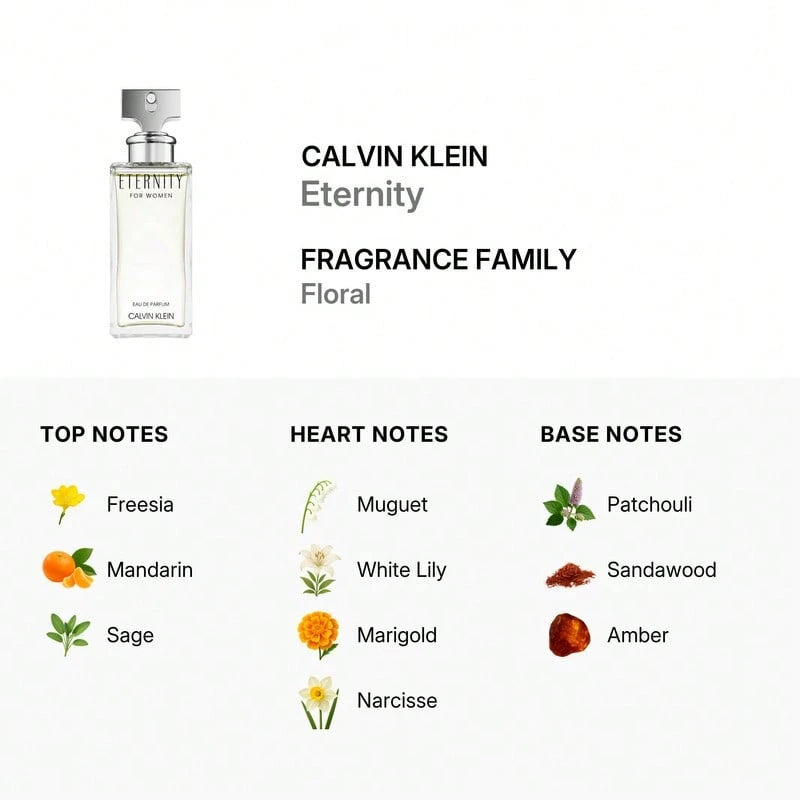 Calvin Klein Eternity Eau De Parfum Spray For Women EDP 3.3oz/100ml- Suitable For Daily Use,Birthday,Party,Office,Gift Ideal For Y3K Fancy Fashion