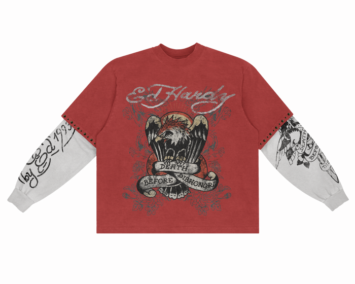 Camiseta Manga Longa "Death Before Dishonor" Ed Hardy x Matuê