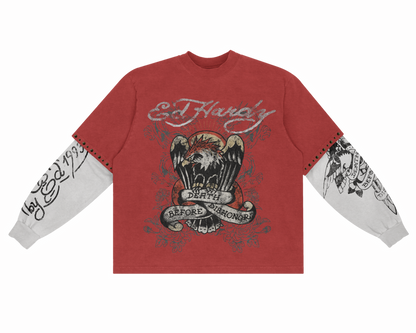 Camiseta Manga Longa "Death Before Dishonor" Ed Hardy x Matuê