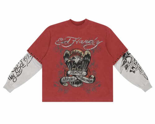 Camiseta Manga Longa "Death Before Dishonor" Ed Hardy x Matuê
