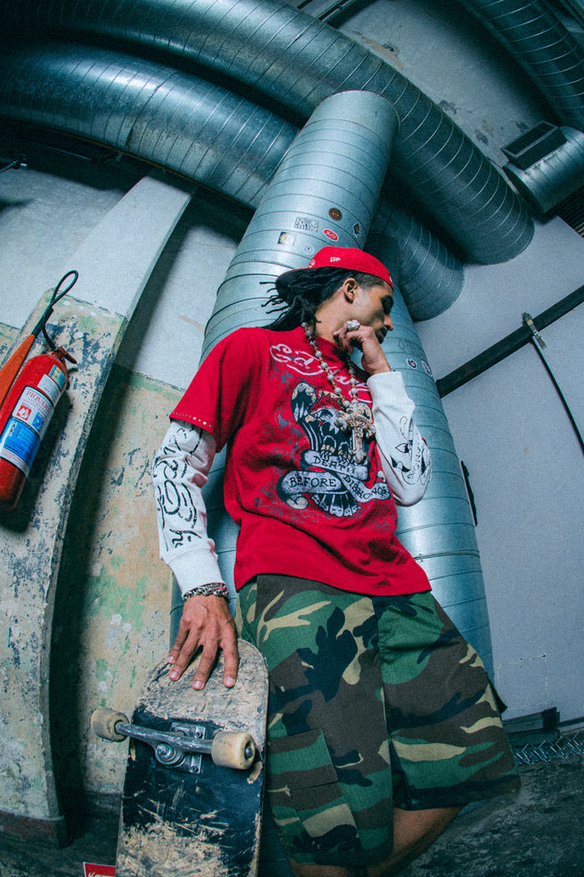 Camiseta Manga Longa "Death Before Dishonor" Ed Hardy x Matuê
