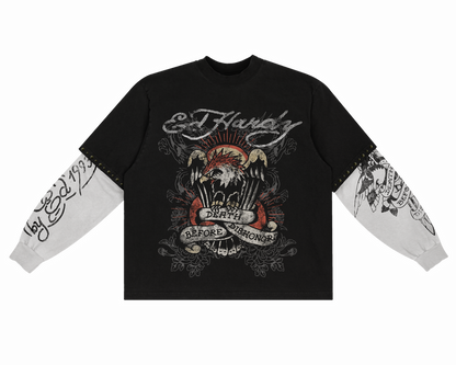 Camiseta Manga Longa "Death Before Dishonor" Ed Hardy x Matuê