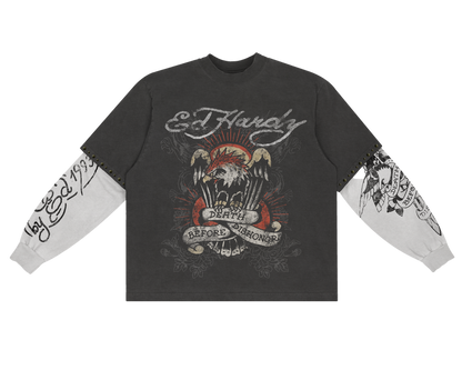 Camiseta Manga Longa "Death Before Dishonor" Ed Hardy x Matuê