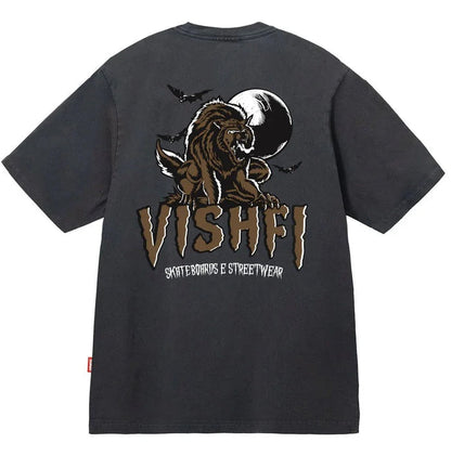 CAMISETA VISH WOLF CINZA ESTONADO - "HALLOWEEN 2022" - Four Street
