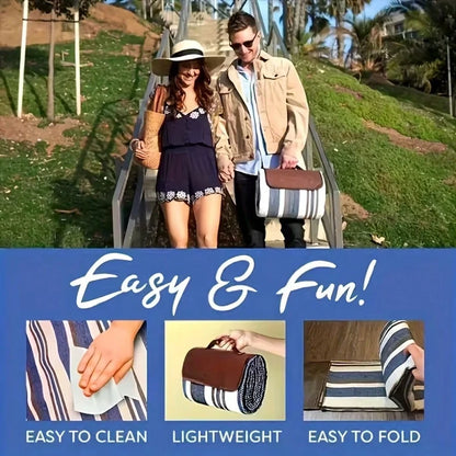 Camping Picnic Blanket| Outdoor Tote Bag, Four-Season Twill Acrylic Fabric, Ideal For Beach And Spring/Summer Camping