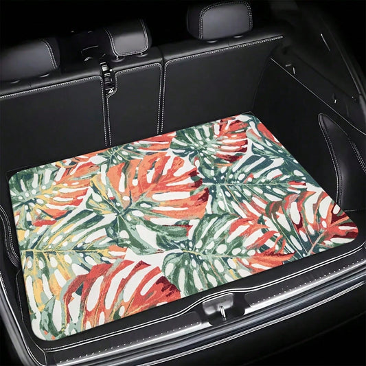 Car Acessesories Vehicle Accessories Universal Car Trunk Mat With Colorful Floral Design, Anti-Dirt, Anti-Scratch, Anti-Slip Diatomite Cargo Mat, Suitable For Multiple Car Models, Car Cargo Compartmen