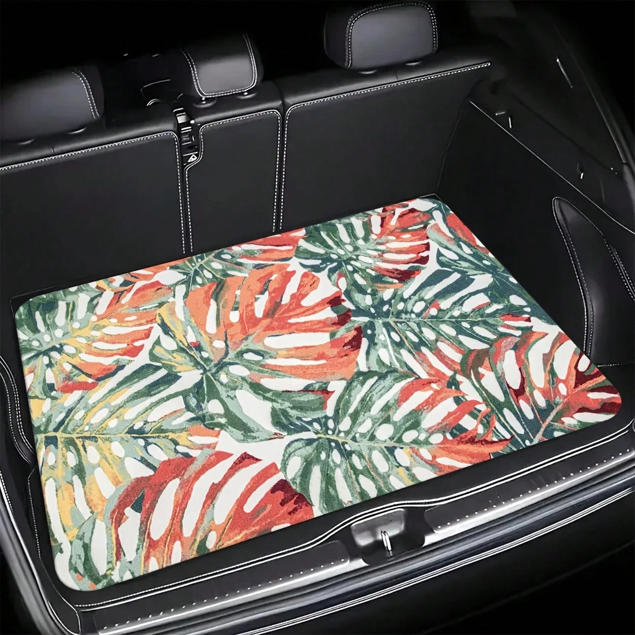 Car Acessesories Vehicle Accessories Universal Car Trunk Mat With Colorful Floral Design, Anti-Dirt, Anti-Scratch, Anti-Slip Diatomite Cargo Mat, Suitable For Multiple Car Models, Car Cargo Compartmen