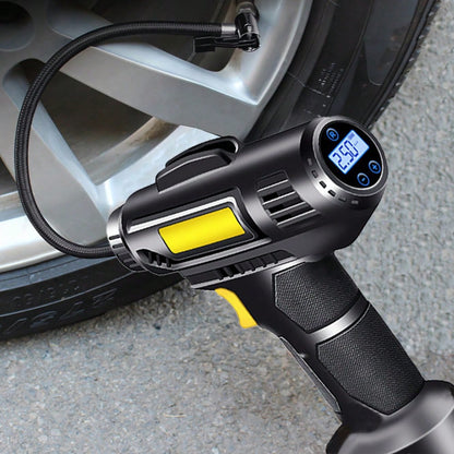 Car Air Compressor Digital Tire Inflator With Auto Stop – Portable Air Compressor W/ LED Light, 4 Pressure Units (PSI/BAR/KPA/Kg/Cm²), 8ft Cord & Needles For Cars, Bikes, Balls