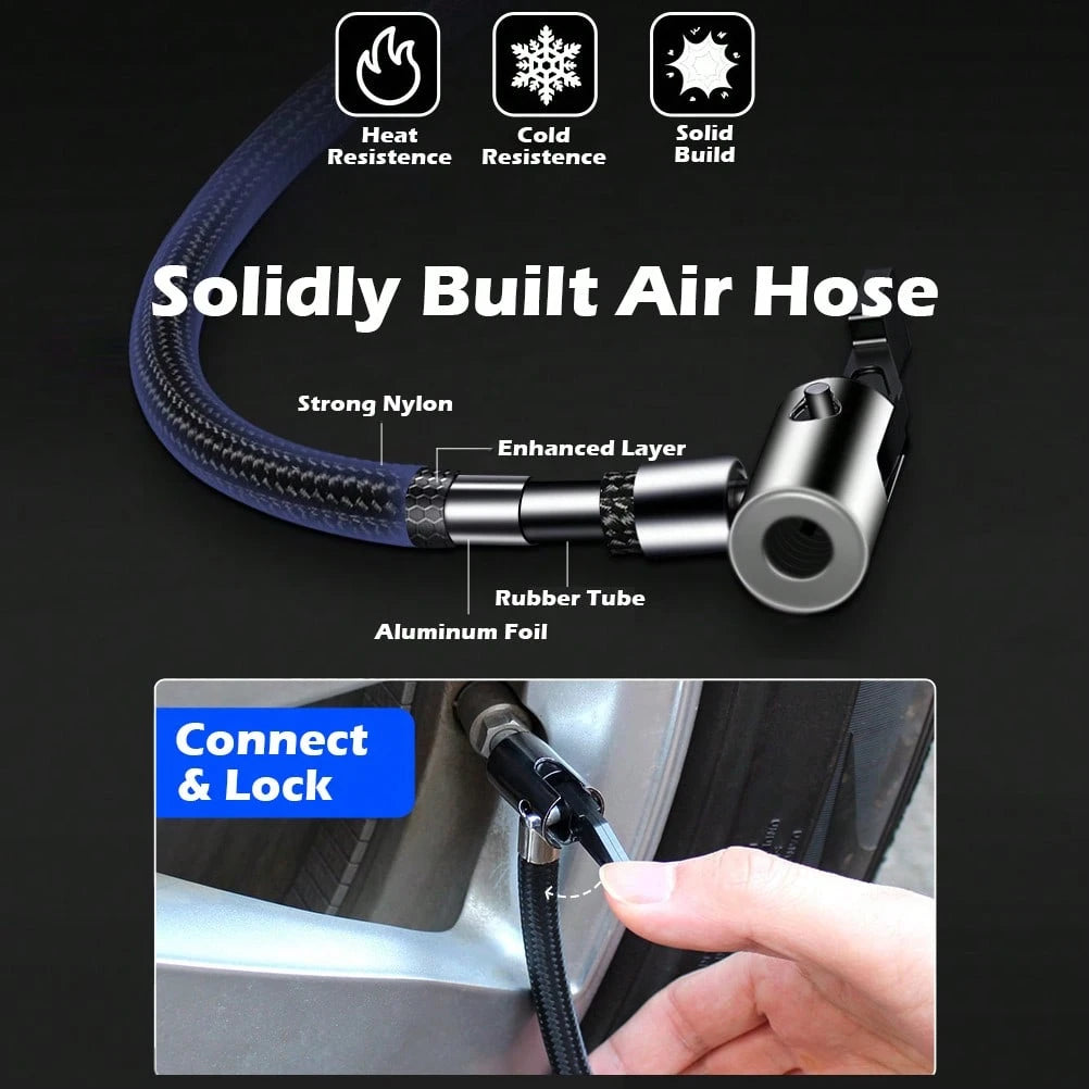 Car Air Compressor Digital Tire Inflator With Auto Stop – Portable Air Compressor W/ LED Light, 4 Pressure Units (PSI/BAR/KPA/Kg/Cm²), 8ft Cord & Needles For Cars, Bikes, Balls