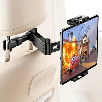 Car Backseat Headrest Tablet Mount- Car Trip Essential- 360 Degree Rotation Adjustable Essential For Road Travel Compatible With Tablets & Smartphones Compatible With IPhone, Android Phone, Gift For