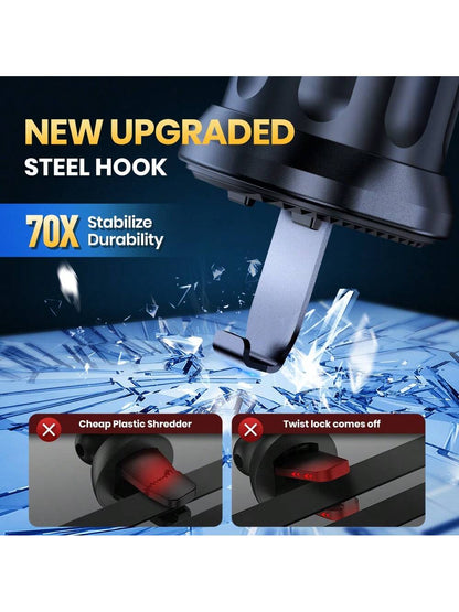 Car Cell Phone Holder, TOPK Car Air Outlet Anti Shaking Gravity Car Holder With Hook Clip For Car Air Vent Compatible With IPhone Android And Other Mobile Phones