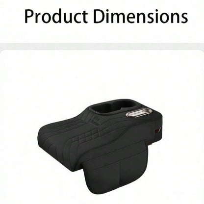 Car Center Console Cover, Soft Microfiber Leather Armrest Pad With Dual Cup Holders And Storage Compartment- Interior Accessory