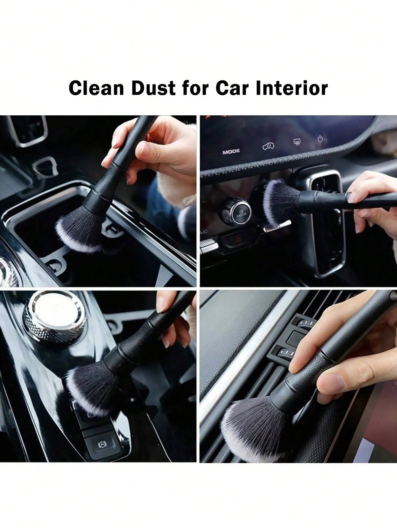 Car Cleaning Brush Set| Ergonomic Design| Soft & Hard Mixed Bristles, Suitable For Air Vents, Dashboard, Leather Seats, Wheels And More| Multi-Functional Dusting Tool| Interior Cleaning Essential