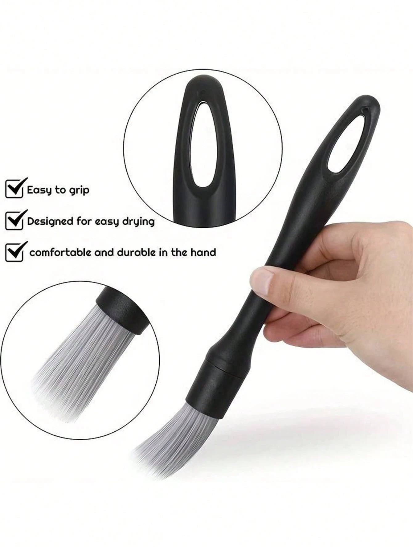 Car Cleaning Brush Set| Ergonomic Design| Soft & Hard Mixed Bristles, Suitable For Air Vents, Dashboard, Leather Seats, Wheels And More| Multi-Functional Dusting Tool| Interior Cleaning Essential