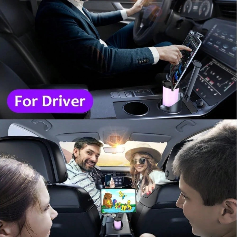 Car Cup Tablet Holder For IPad: Cup Stand Tablet Mount With Adjustable Arm Compatible With IPad Pro Air Mini| Galaxy Tab| Kindle Fire HD Or Other 4.7-12.9" Devices