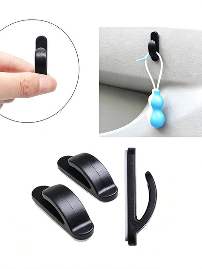 Car Dashboard Mini Adhesive Hook, Multi-Function Car Interior Storage Clip (Suitable For Keys, Masks, Fashion Glasses Or Trash Bags), Universal Charging Cable Storage Clip, No-Drill Mark-Free Mini Hoo