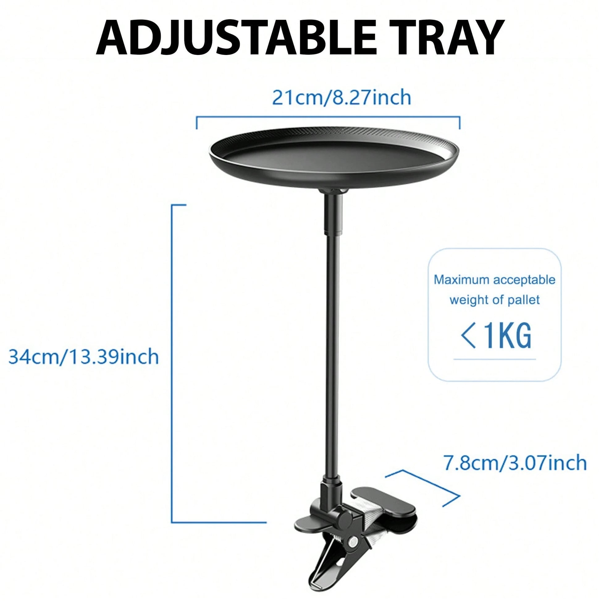 Car Food Tray Holder Adjustable Car Snack Tray 360-Degree Swivel Dining Table