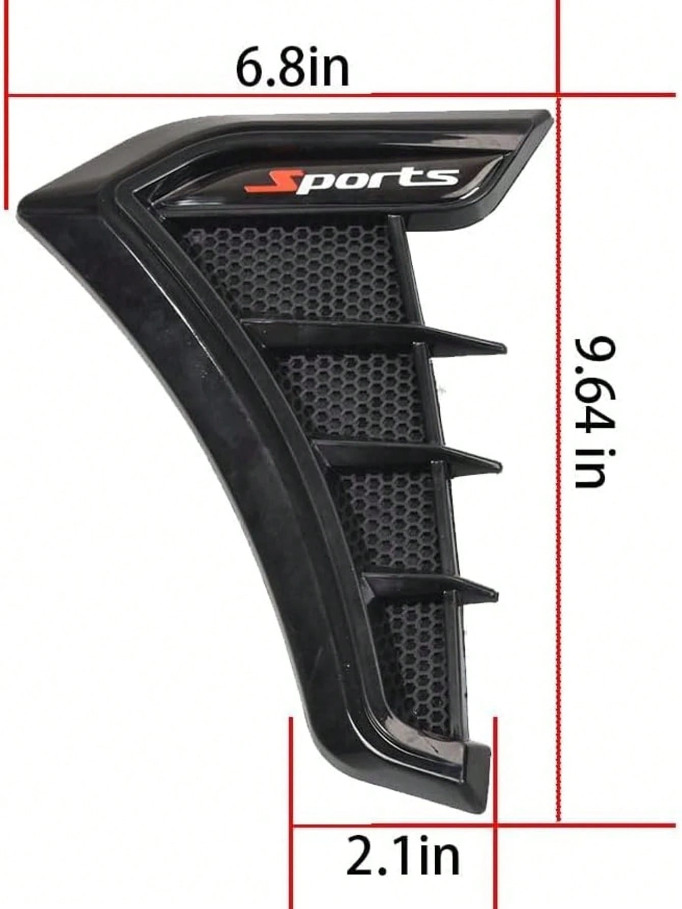 Car Parts Fit For Various Models Side Door Air Flow Mud Guard Vent Cover Sticker (Shiny Black) 2PCS ABS