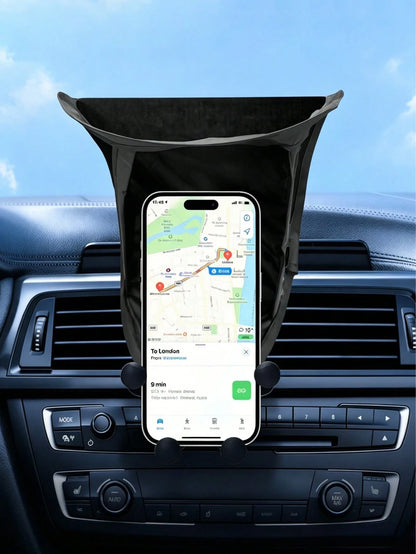 Car Phone Sunshade (Excluding Phone Holder), Vertical Dashboard Phone Sunshade, Phone Heat Insulation Cover, Foldable Anti-Glare Phone Sunshade Umbrella, Universal High-Elastic Frame Car Smartphone He